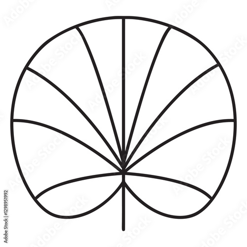 Abstract Fan-Shaped Design: This minimalist line art presents a fan-shaped motif radiating outwards from a central point, evoking a sense of symmetry, elegance, and contemporary design.