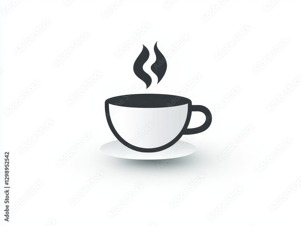Obraz premium Decaf coffee. Coffee cup with steam on a saucer, symbolizing warmth and comfort.