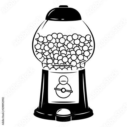 Nostalgic Candy Dispenser: A vintage gumball machine filled with colorful candies, evoking feelings of joy, nostalgia, and childhood memories. 