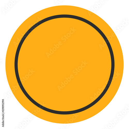 Golden Circle of Simplicity: An eye-catching graphic of a golden circle with a black outline, embodying the principle of circularity, minimalism, and focused clarity.