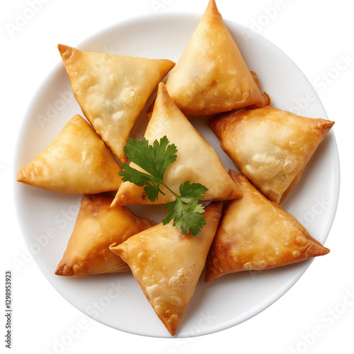 S_replace the traditional Indian dish s momentum with samosas isolated on transparent background photo