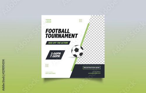Football Tournament Flyer with Registration Details and Contact Information