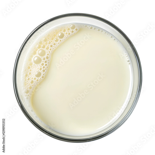 top view milk in glass closeup png