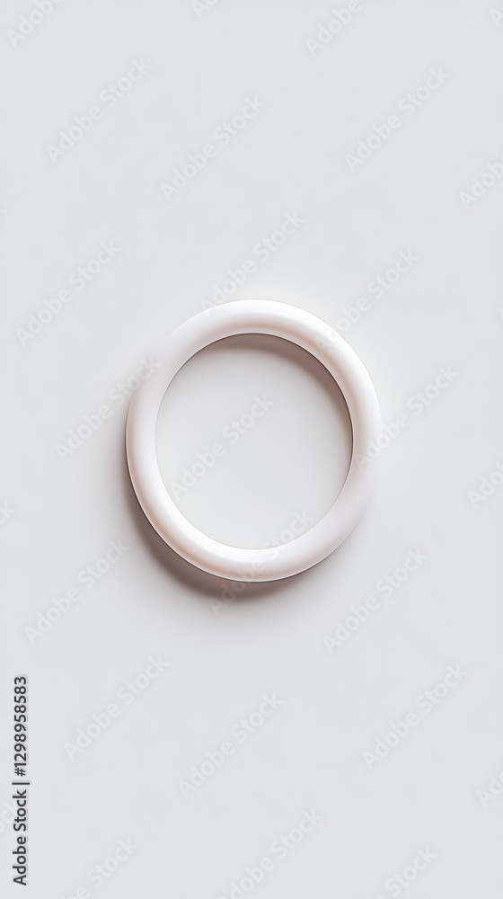 Isolated white ring on a white background. Round element, design feature, and simplistic aesthetic for modern projects. Monochromatic design. Isolated white ring on a white background. Round element, design feature, and simplistic aesthetic for modern projects. Monochromatic design.