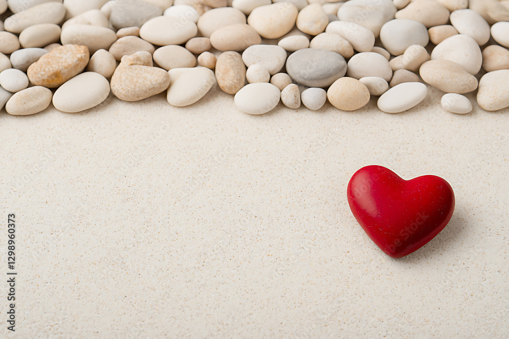 Heart with stones on a light surface, representing love, tranquility, and natural beauty, creating a soothing and visually appealing composition. Heart with stones on a light surface, representing love, tranquility, and natural beauty, creating a soothing and visually appealing composition.