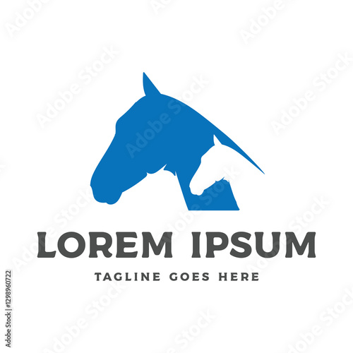 Simple Minimalist Horse Stallion Head Silhouette Illustration