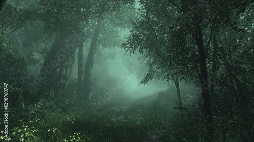 Fototapeta Naklejka Na Ścianę i Meble -  Misty forest path