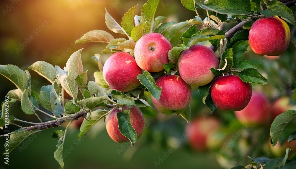 Obraz premium red apples on a branch