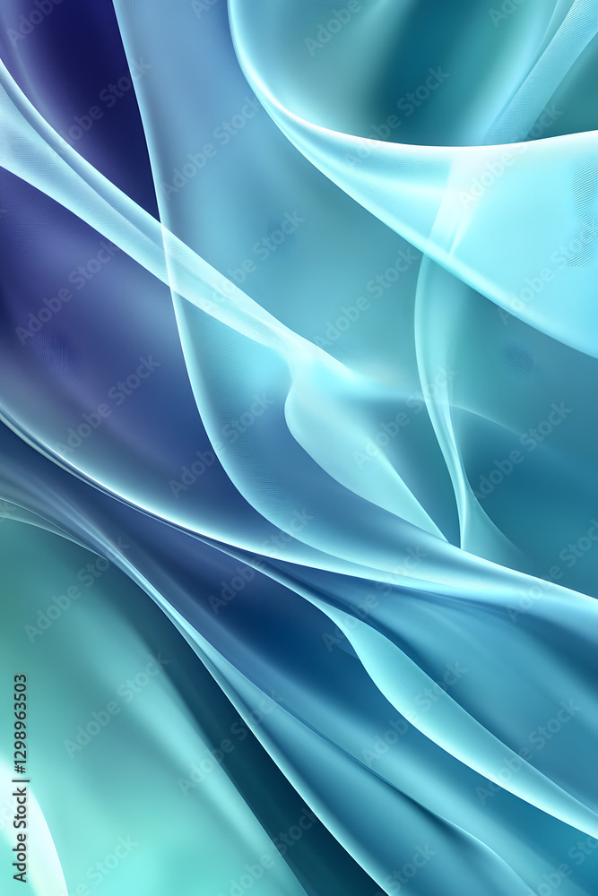 Fototapeta premium Gradient of cold tones, fusion of ice blue and turquoise, abstract background