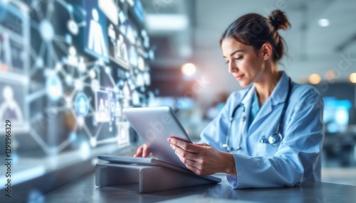 Medical Professional Using Digital Technology in a Modern Healthcare Environment
