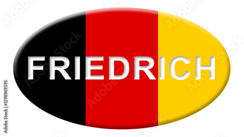 Friedrich on german flag sticker