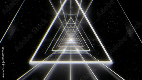 glowing neon geometric shapes in seamless loops.