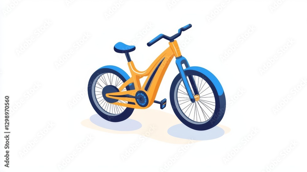 Vibrant yellow mountain bike isolated on a white background. Vibrant yellow mountain bike isolated on a white background.