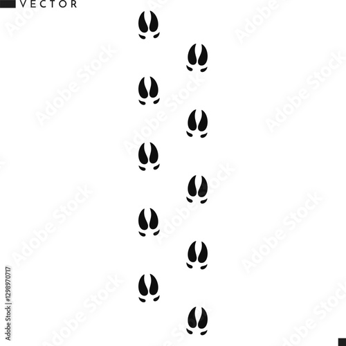 Pig footprints silhouette