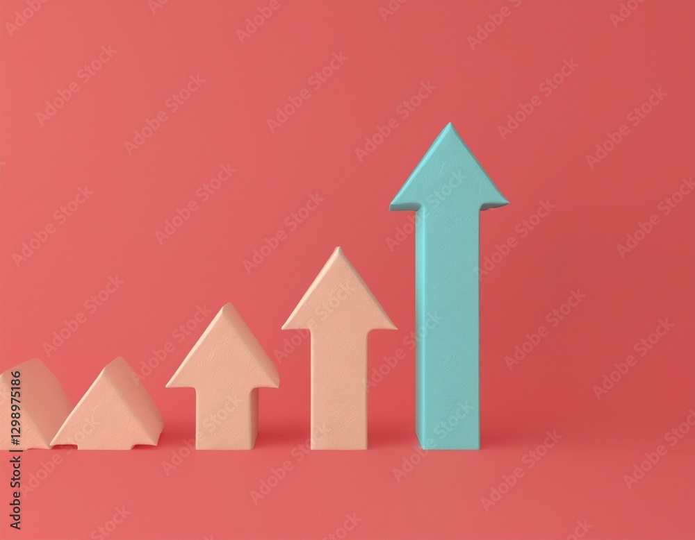 progress or development concept, Business growth, investment profit increase, arrow graph future growth plans, growing sales and revenue. progress or development concept, Business growth, investment profit increase, arrow graph future growth plans, growing sales and revenue.