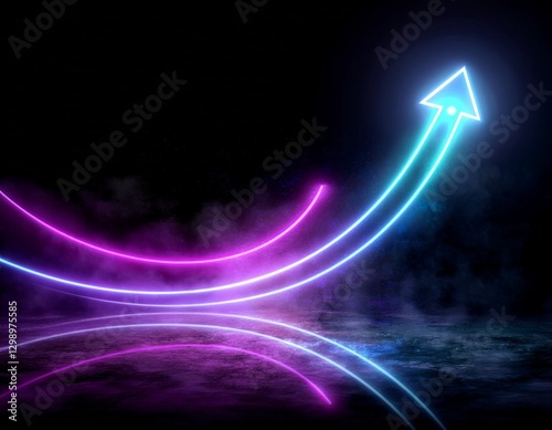 Wallpaper Mural progress or development concept, Business growth, investment profit increase, arrow graph future growth plans, growing sales and revenue. Torontodigital.ca