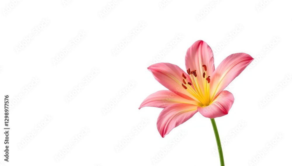 A single vibrant bloom, petals unfurled, isolated against a pure white backdrop, isolated, high resolution A single vibrant bloom, petals unfurled, isolated against a pure white backdrop, isolated, high resolution