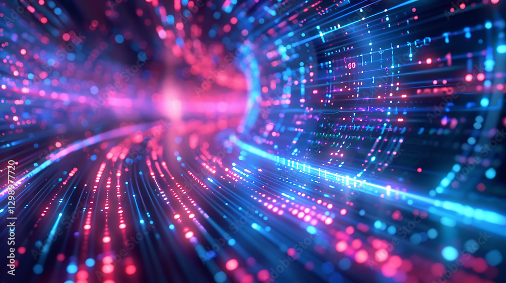 Abstract Digital Data Streams – Neon Blue and Pink Light Streaks Abstract Digital Data Streams – Neon Blue and Pink Light Streaks