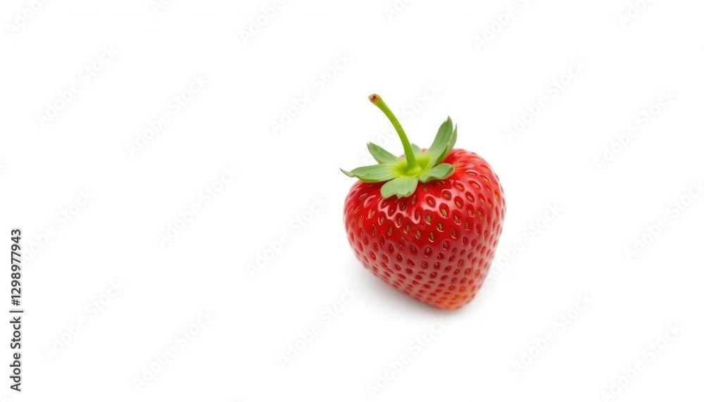 A vibrant, ripe strawberry isolated on a pure white background, edible, design element A vibrant, ripe strawberry isolated on a pure white background, edible, design element