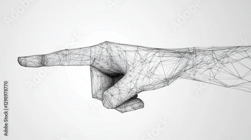 Wallpaper Mural An abstract digital hand pointing, depicted with forefinger in polygons and lines. This vector low poly wireframe illustration emphasizes a modern, geometric approach. Torontodigital.ca