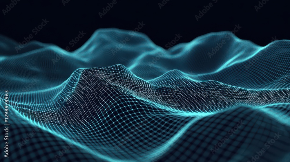 Fototapeta premium Trendy abstract wireframe illustration with intertwined lines and depth, suitable for tech-inspired art