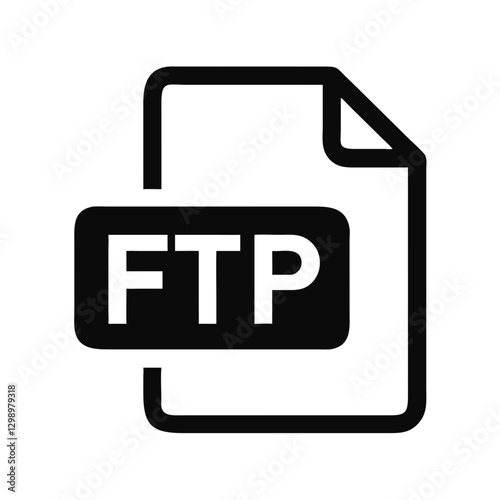 FTP file icon representing file transfer protocol for data management and online sharing
