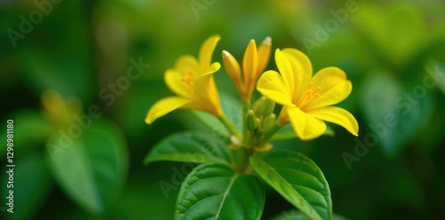Detail of terminalia ivorensis flowers and leaves, yellow, flower, bloom photo