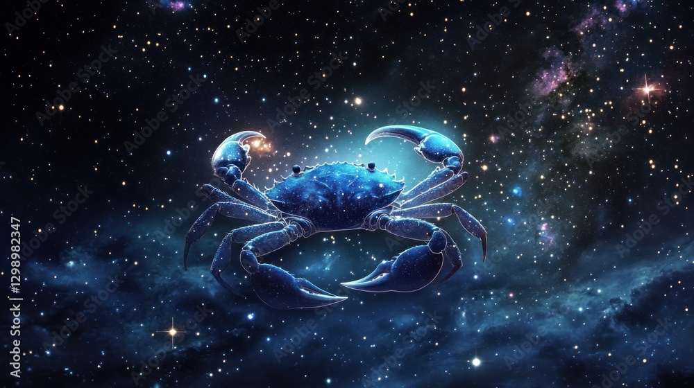 Zodiac Cancer Sign in Cosmic Background Zodiac Cancer Sign in Cosmic Background