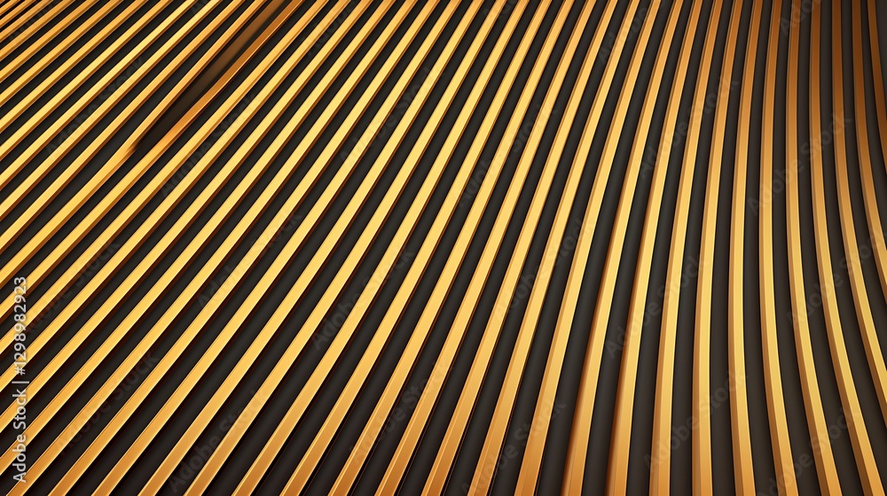 Obraz premium Abstract curved lines with golden hues and dark background creating a stylish and modern texture