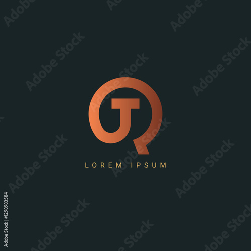 Minimal creative initial based QT logo and TQ logo. Letter QT TQ creative elegant monogram