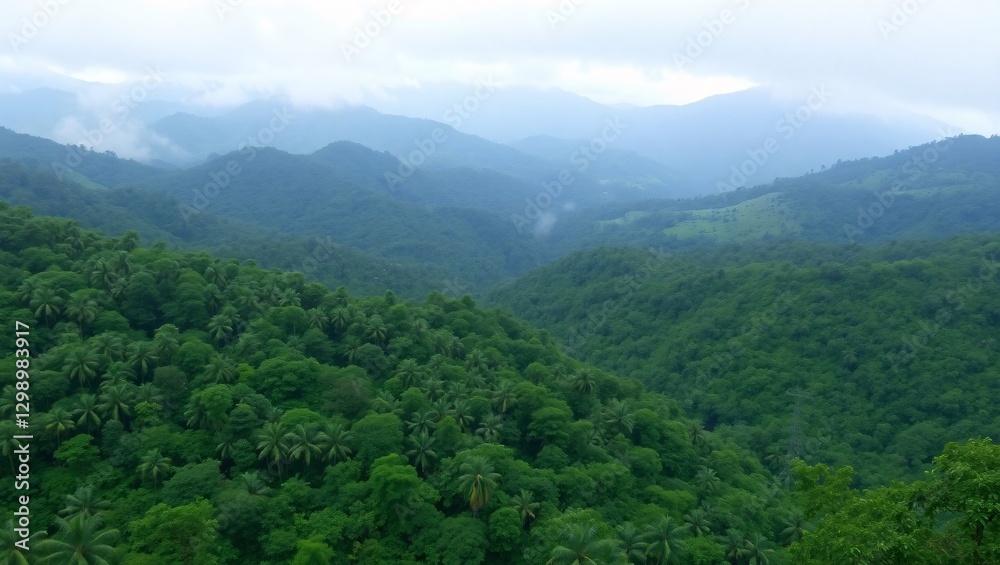 Fototapeta premium Mountain landscape with clouds