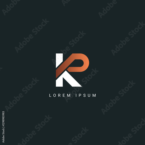 Minimal creative initial based KP logo and PK logo. Letter KP PK creative elegant monogram