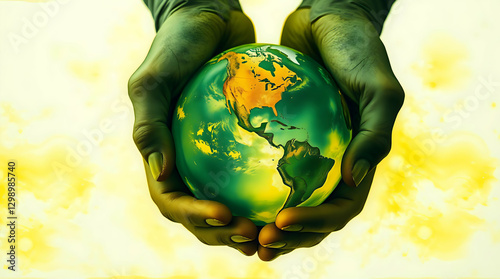 Holding our beautiful Earth in our hands reminds us of our responsibility to nurture it!  Let's unite for a brighter, greener future! 