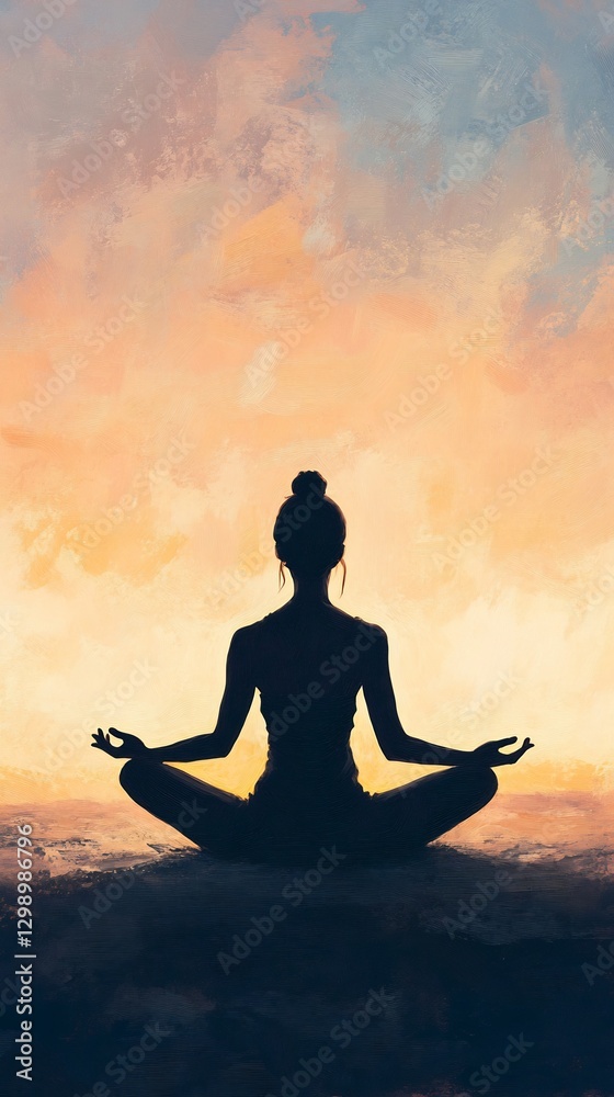 Woman practicing yoga pastel peaceful glow Woman practicing yoga pastel peaceful glow