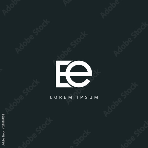 Minimal creative initial based EE logo and E logo. Letter E EE creative elegant monogram