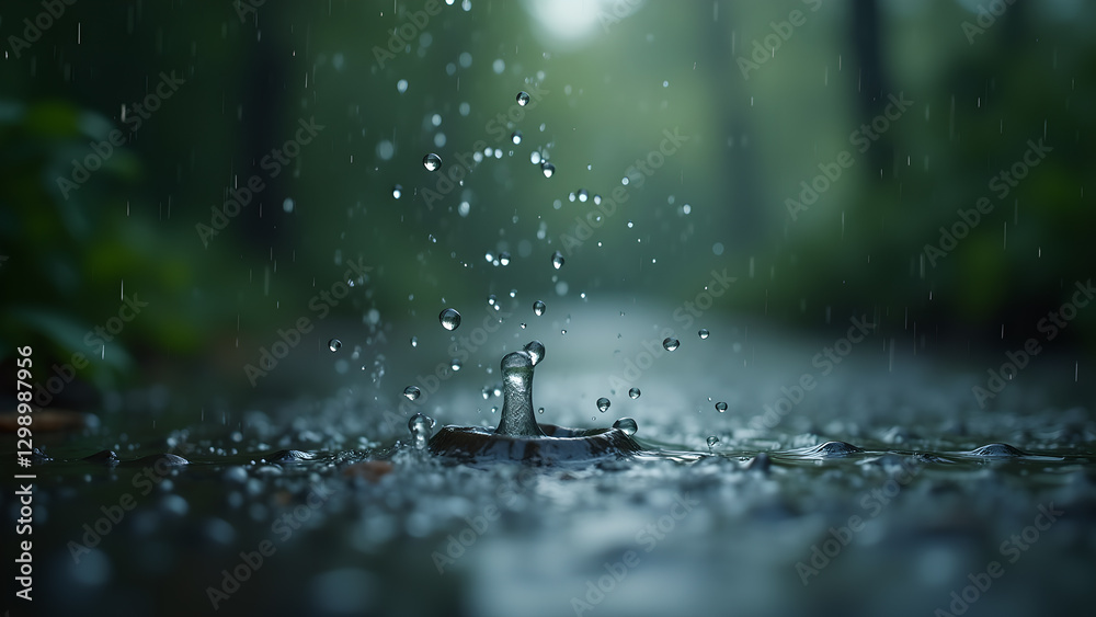 Raindrops Falling, A Symphony of Water Droplets Raindrops Falling, A Symphony of Water Droplets