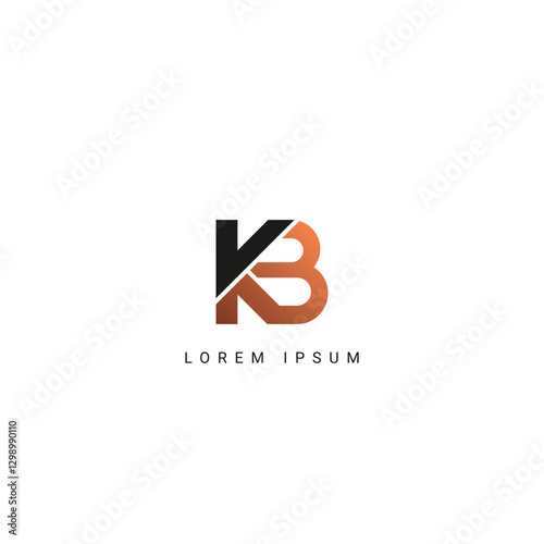 Minimal creative initial based KB logo and BK logo. Letter KB BK creative elegant monogram