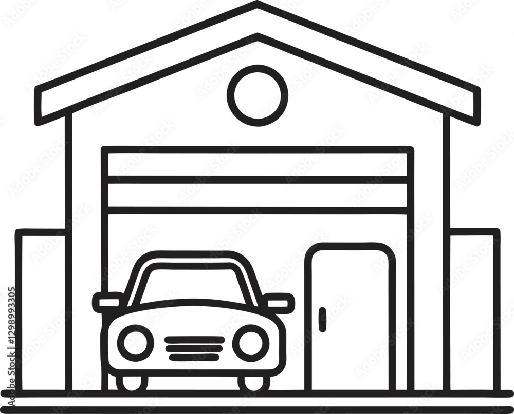car-garage-and-parking-editable-stroke-outline car-garage-and-parking-editable-stroke-outline