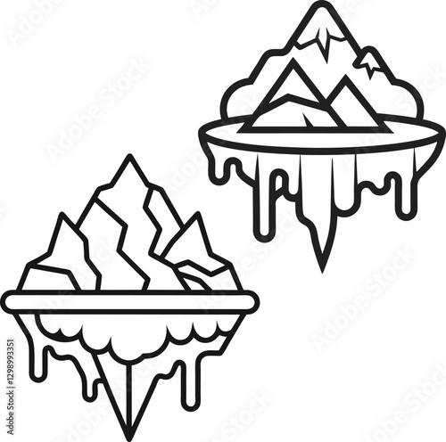 glacier-melt-concept-editable-stroke-outline-icon