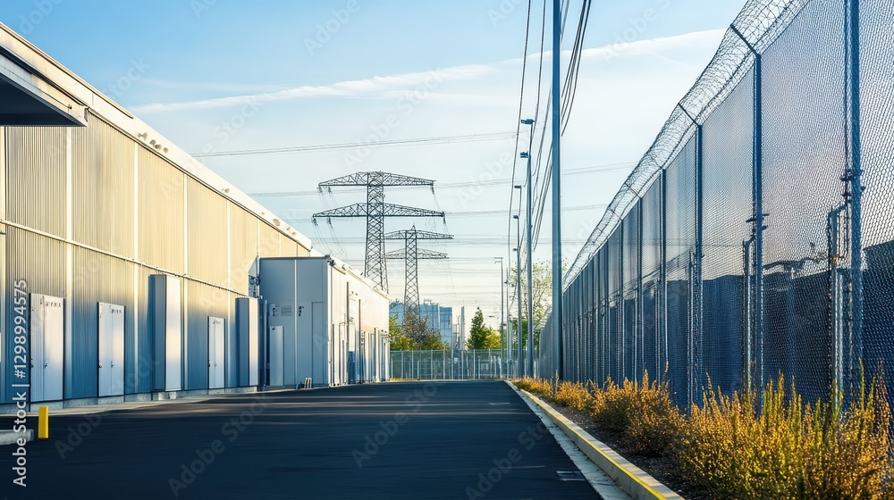 Modern Industrial Complex with Clear Blue Sky Modern Industrial Complex with Clear Blue Sky