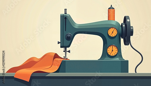  Vintage Sewing Machine Symbolizing Craftsmanship and Creativity