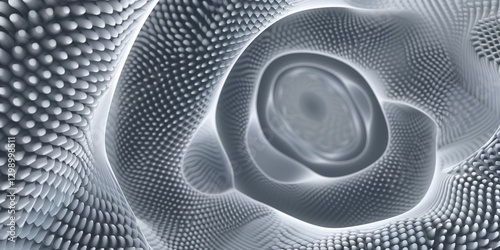 A close-up of the texture and structure of an abstract, patterned background in shades of gray.