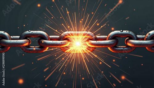  Broken Chain Symbolizing Freedom, Strength, and Breaking Barriers  

