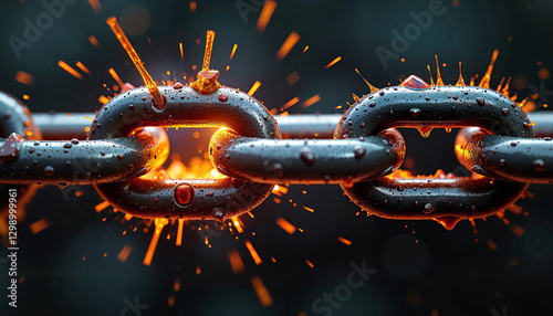  Broken Chain Symbolizing Freedom, Strength, and Breaking Barriers  

