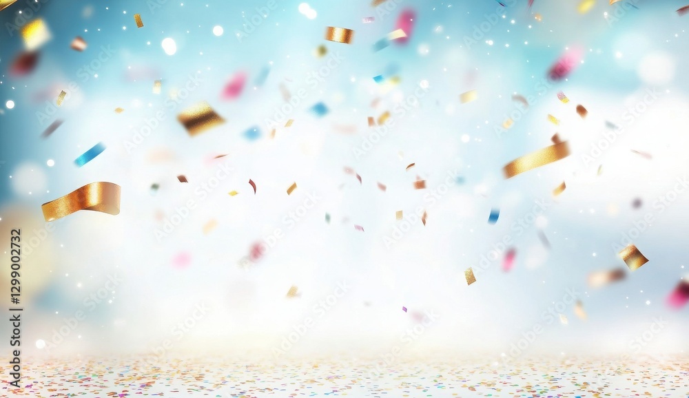 Colorful Confetti Falling On Bright Backgrounds Colorful Confetti Falling On Bright Backgrounds