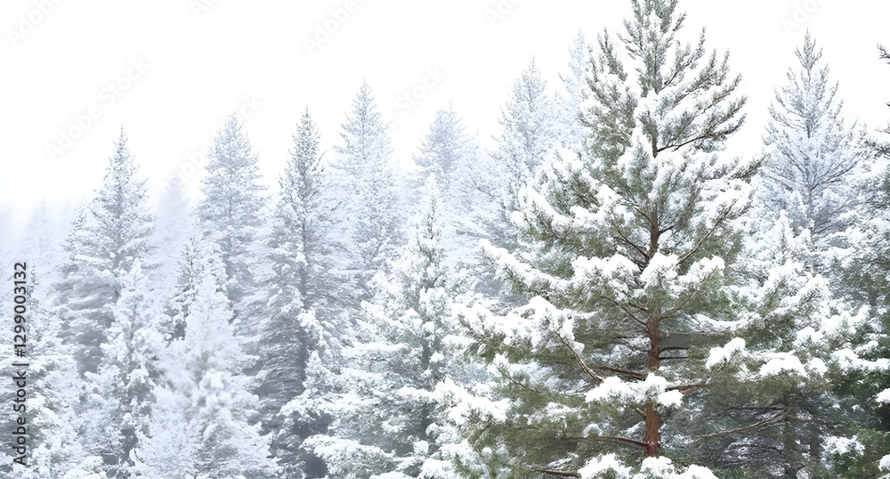 Pine forest covered in snow Pine forest covered in snow