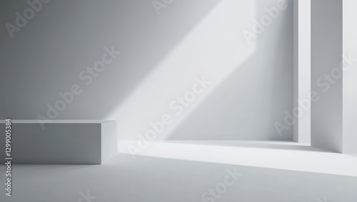 Wallpaper Mural Minimalist interior design with light and shadow play on walls and floor in a modern, empty space showcasing simplicity and elegance Torontodigital.ca