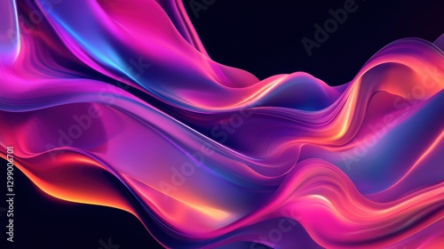 Wallpaper Mural Colorful background with abstract shapes in neon colors against black. Torontodigital.ca