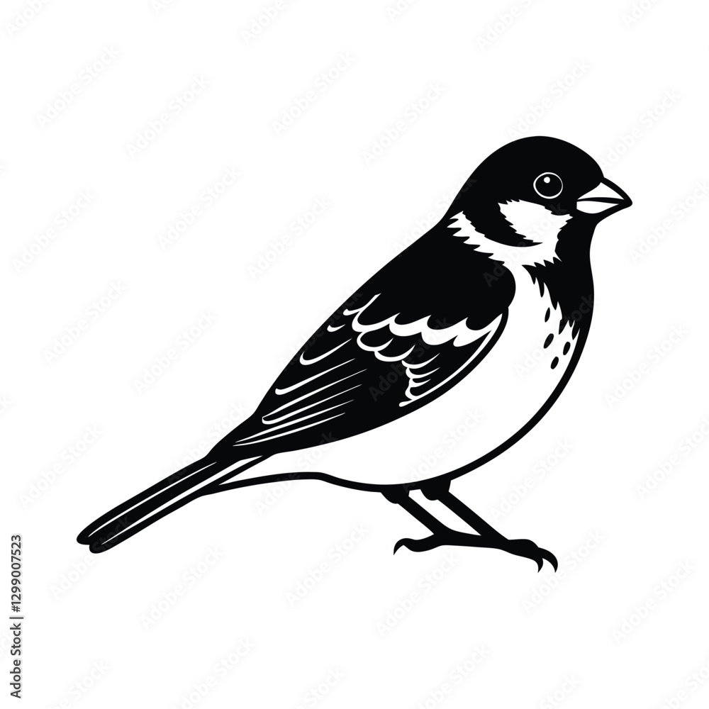 Obraz premium A sparrow silhouette vector illustration