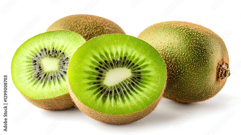a kiwi fruit cut in half a kiwi fruit cut in half